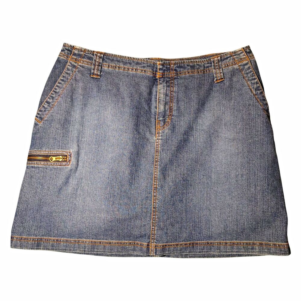 VENEZIA Demin Cargo Skirt Shorts Size 16 Dark Blue Y2K 00087